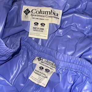 Vintage Columbia Youth PVC Periwinkle Waterproof Bundle Rain Suit Set